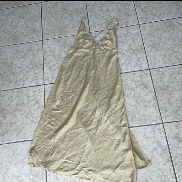 Vintage Victoria’s Secret silky golden Long maxi slip Negligee y2k Nightgown L - Picture 3 of 11